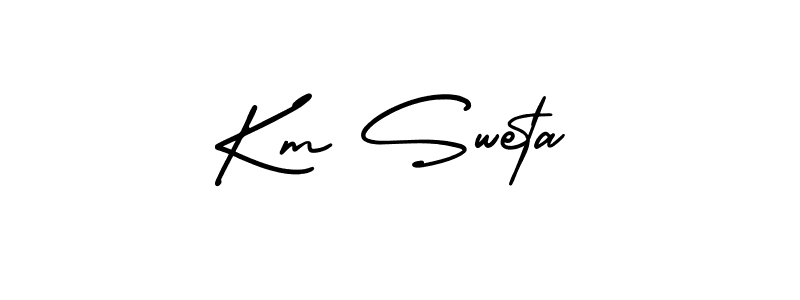 Also You can easily find your signature by using the search form. We will create Km Sweta name handwritten signature images for you free of cost using AmerikaSignatureDemo-Regular sign style. Km Sweta signature style 3 images and pictures png
