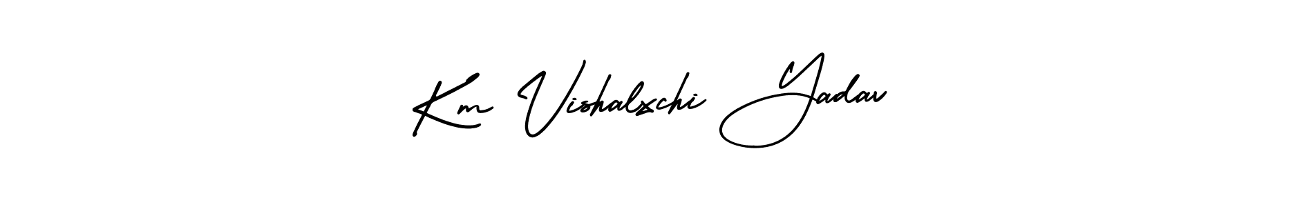 The best way (AmerikaSignatureDemo-Regular) to make a short signature is to pick only two or three words in your name. The name Km Vishalxchi Yadav include a total of six letters. For converting this name. Km Vishalxchi Yadav signature style 3 images and pictures png