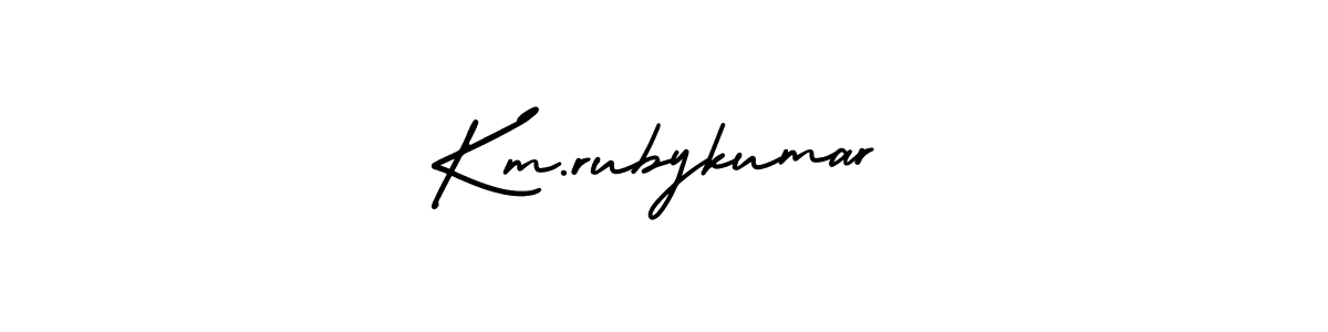 Use a signature maker to create a handwritten signature online. With this signature software, you can design (AmerikaSignatureDemo-Regular) your own signature for name Km.rubykumar. Km.rubykumar signature style 3 images and pictures png