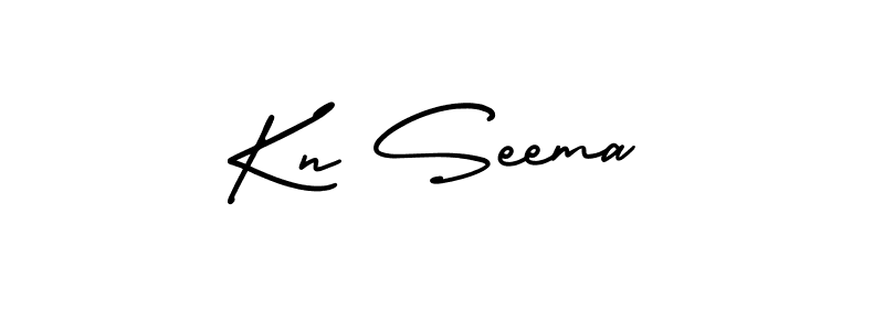 How to make Kn Seema name signature. Use AmerikaSignatureDemo-Regular style for creating short signs online. This is the latest handwritten sign. Kn Seema signature style 3 images and pictures png