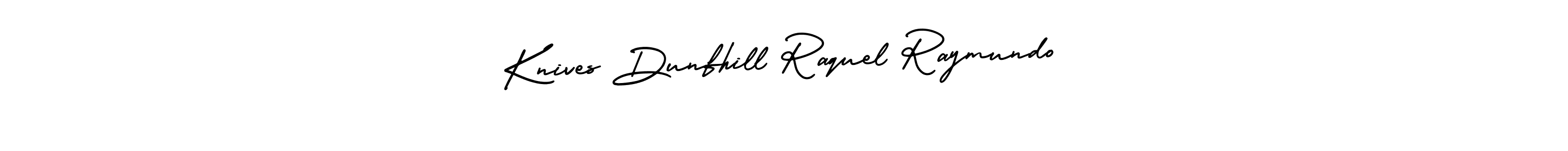 Make a beautiful signature design for name Knives Dunfhill Raquel Raymundo. With this signature (AmerikaSignatureDemo-Regular) style, you can create a handwritten signature for free. Knives Dunfhill Raquel Raymundo signature style 3 images and pictures png