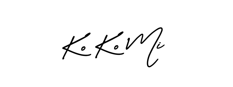 AmerikaSignatureDemo-Regular is a professional signature style that is perfect for those who want to add a touch of class to their signature. It is also a great choice for those who want to make their signature more unique. Get Ko Ko Mi name to fancy signature for free. Ko Ko Mi signature style 3 images and pictures png