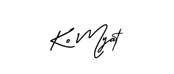 It looks lik you need a new signature style for name Ko Myat. Design unique handwritten (AmerikaSignatureDemo-Regular) signature with our free signature maker in just a few clicks. Ko Myat signature style 3 images and pictures png