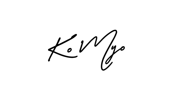How to make Ko Myo signature? AmerikaSignatureDemo-Regular is a professional autograph style. Create handwritten signature for Ko Myo name. Ko Myo signature style 3 images and pictures png