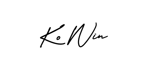 Use a signature maker to create a handwritten signature online. With this signature software, you can design (AmerikaSignatureDemo-Regular) your own signature for name Ko Win. Ko Win signature style 3 images and pictures png