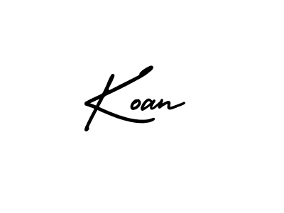 Make a beautiful signature design for name Koan. With this signature (AmerikaSignatureDemo-Regular) style, you can create a handwritten signature for free. Koan signature style 3 images and pictures png
