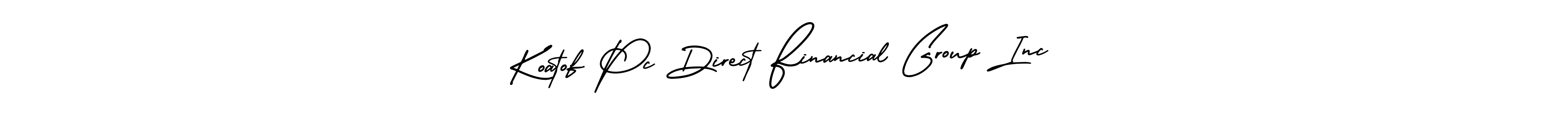 The best way (AmerikaSignatureDemo-Regular) to make a short signature is to pick only two or three words in your name. The name Koatof Pc Direct Financial Group Inc include a total of six letters. For converting this name. Koatof Pc Direct Financial Group Inc signature style 3 images and pictures png