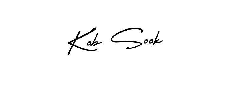 You should practise on your own different ways (AmerikaSignatureDemo-Regular) to write your name (Kob Sook) in signature. don't let someone else do it for you. Kob Sook signature style 3 images and pictures png