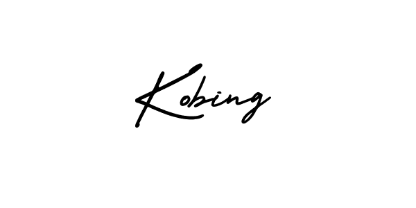 Use a signature maker to create a handwritten signature online. With this signature software, you can design (AmerikaSignatureDemo-Regular) your own signature for name Kobing. Kobing signature style 3 images and pictures png