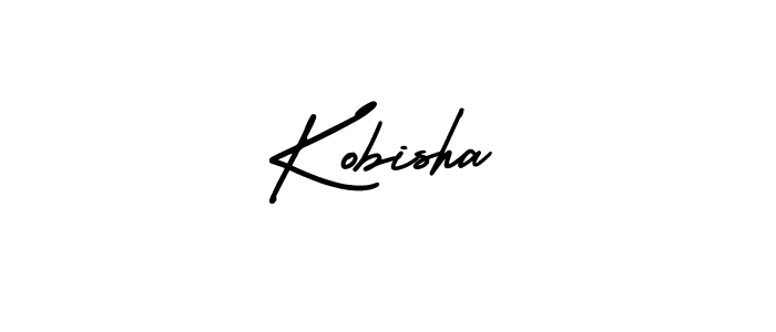 Use a signature maker to create a handwritten signature online. With this signature software, you can design (AmerikaSignatureDemo-Regular) your own signature for name Kobisha. Kobisha signature style 3 images and pictures png