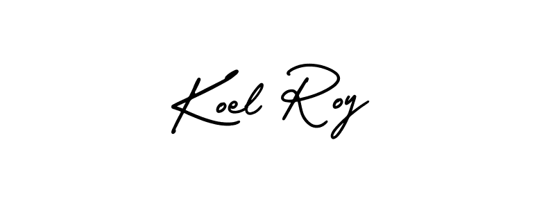 How to make Koel Roy name signature. Use AmerikaSignatureDemo-Regular style for creating short signs online. This is the latest handwritten sign. Koel Roy signature style 3 images and pictures png