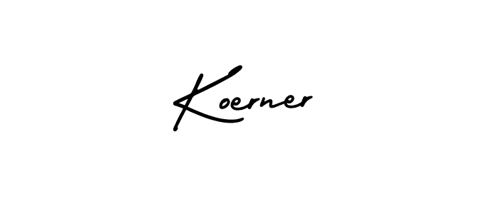 You should practise on your own different ways (AmerikaSignatureDemo-Regular) to write your name (Koerner) in signature. don't let someone else do it for you. Koerner signature style 3 images and pictures png