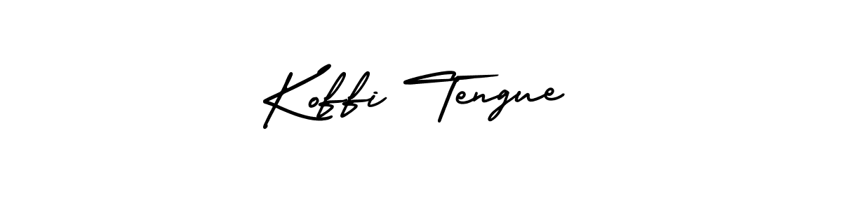 The best way (AmerikaSignatureDemo-Regular) to make a short signature is to pick only two or three words in your name. The name Koffi Tengue include a total of six letters. For converting this name. Koffi Tengue signature style 3 images and pictures png