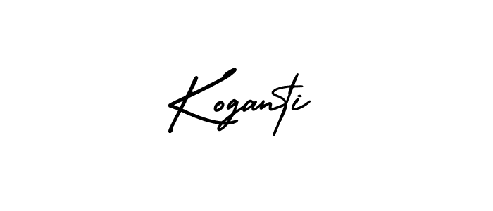 How to make Koganti name signature. Use AmerikaSignatureDemo-Regular style for creating short signs online. This is the latest handwritten sign. Koganti signature style 3 images and pictures png