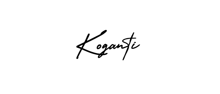 How to make Koganti name signature. Use AmerikaSignatureDemo-Regular style for creating short signs online. This is the latest handwritten sign. Koganti signature style 3 images and pictures png