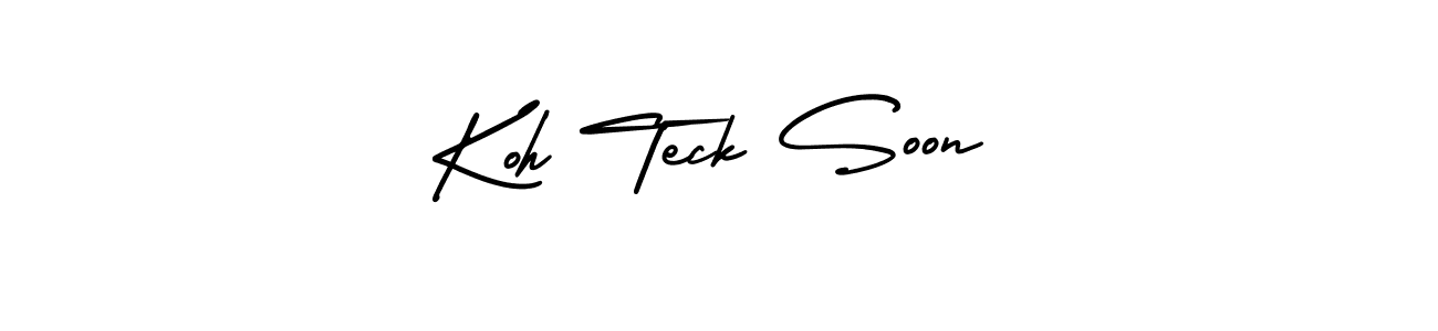 The best way (AmerikaSignatureDemo-Regular) to make a short signature is to pick only two or three words in your name. The name Koh Teck Soon include a total of six letters. For converting this name. Koh Teck Soon signature style 3 images and pictures png