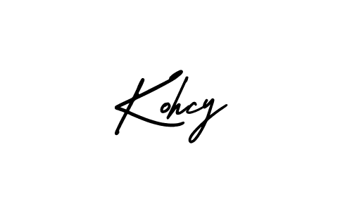 You should practise on your own different ways (AmerikaSignatureDemo-Regular) to write your name (Kohcy) in signature. don't let someone else do it for you. Kohcy signature style 3 images and pictures png