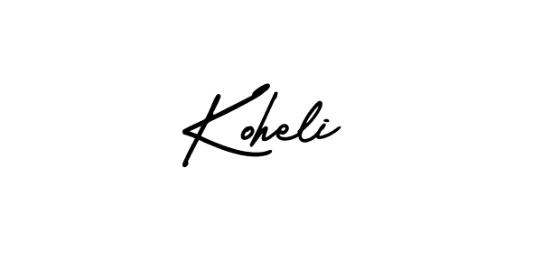 How to Draw Koheli signature style? AmerikaSignatureDemo-Regular is a latest design signature styles for name Koheli. Koheli signature style 3 images and pictures png