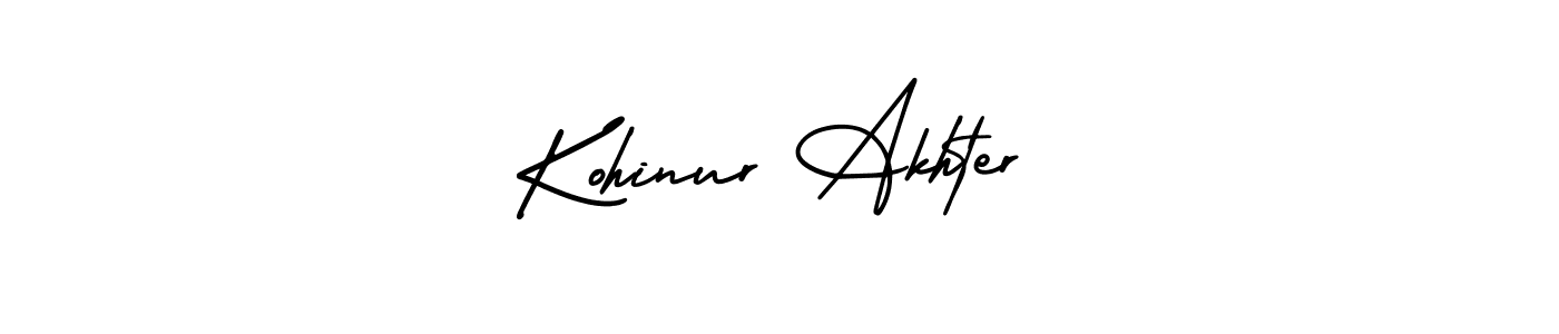 This is the best signature style for the Kohinur Akhter name. Also you like these signature font (AmerikaSignatureDemo-Regular). Mix name signature. Kohinur Akhter signature style 3 images and pictures png