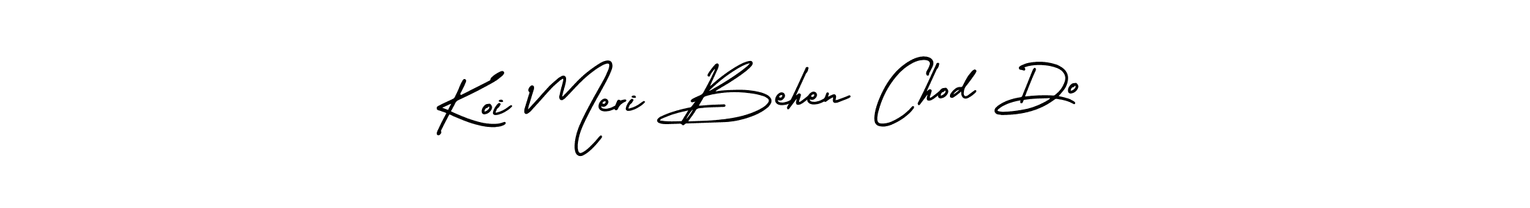 You can use this online signature creator to create a handwritten signature for the name Koi Meri Behen Chod Do. This is the best online autograph maker. Koi Meri Behen Chod Do signature style 3 images and pictures png