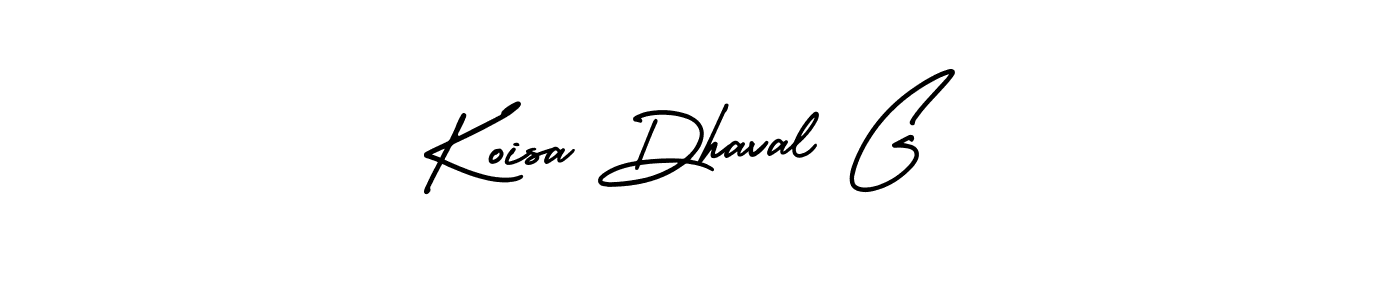 Koisa Dhaval G stylish signature style. Best Handwritten Sign (AmerikaSignatureDemo-Regular) for my name. Handwritten Signature Collection Ideas for my name Koisa Dhaval G. Koisa Dhaval G signature style 3 images and pictures png