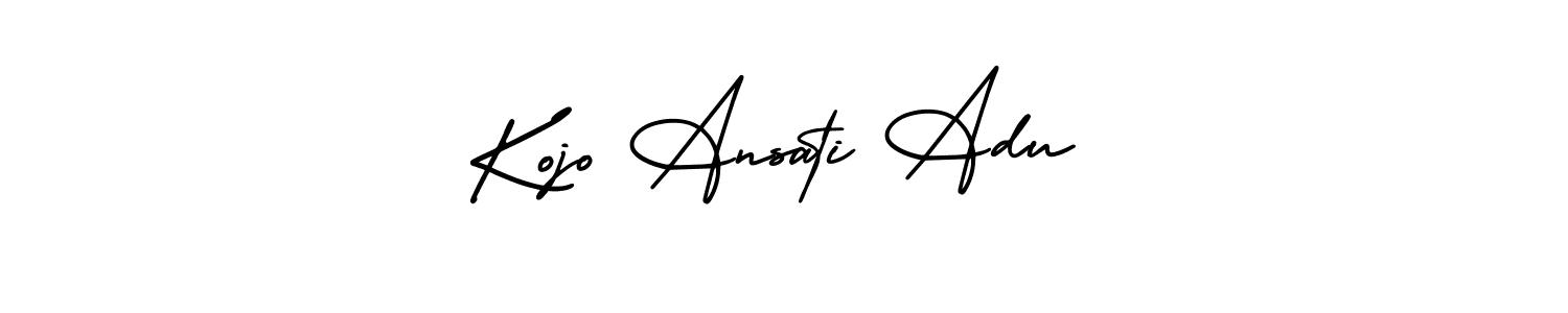 if you are searching for the best signature style for your name Kojo Ansati Adu. so please give up your signature search. here we have designed multiple signature styles  using AmerikaSignatureDemo-Regular. Kojo Ansati Adu signature style 3 images and pictures png