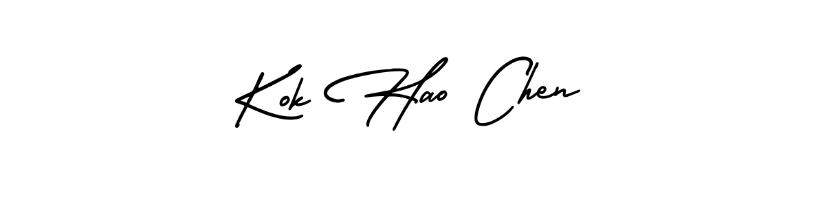 Design your own signature with our free online signature maker. With this signature software, you can create a handwritten (AmerikaSignatureDemo-Regular) signature for name Kok Hao Chen. Kok Hao Chen signature style 3 images and pictures png