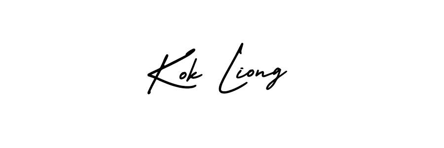 Create a beautiful signature design for name Kok Liong. With this signature (AmerikaSignatureDemo-Regular) fonts, you can make a handwritten signature for free. Kok Liong signature style 3 images and pictures png