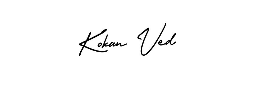 Design your own signature with our free online signature maker. With this signature software, you can create a handwritten (AmerikaSignatureDemo-Regular) signature for name Kokan Ved. Kokan Ved signature style 3 images and pictures png