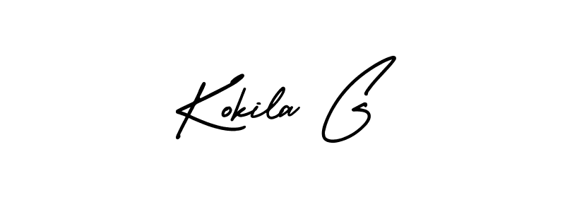 How to make Kokila G name signature. Use AmerikaSignatureDemo-Regular style for creating short signs online. This is the latest handwritten sign. Kokila G signature style 3 images and pictures png