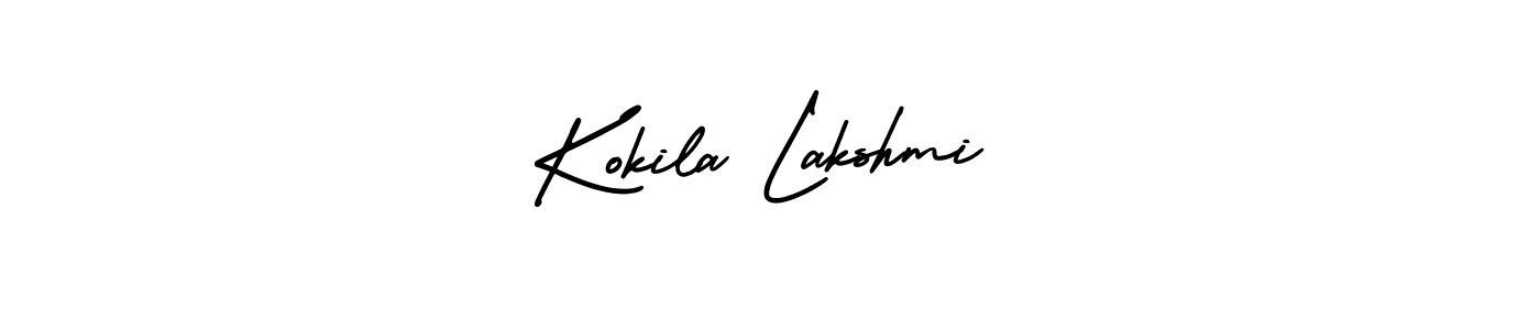How to Draw Kokila Lakshmi signature style? AmerikaSignatureDemo-Regular is a latest design signature styles for name Kokila Lakshmi. Kokila Lakshmi signature style 3 images and pictures png