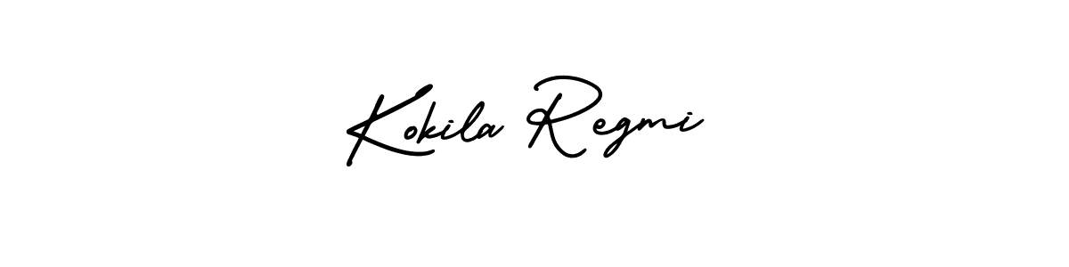 Also You can easily find your signature by using the search form. We will create Kokila Regmi name handwritten signature images for you free of cost using AmerikaSignatureDemo-Regular sign style. Kokila Regmi signature style 3 images and pictures png
