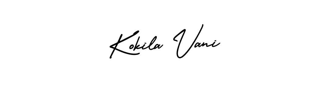 How to Draw Kokila Vani signature style? AmerikaSignatureDemo-Regular is a latest design signature styles for name Kokila Vani. Kokila Vani signature style 3 images and pictures png