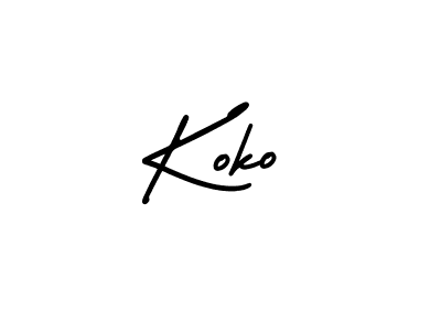 You should practise on your own different ways (AmerikaSignatureDemo-Regular) to write your name (Koko) in signature. don't let someone else do it for you. Koko signature style 3 images and pictures png