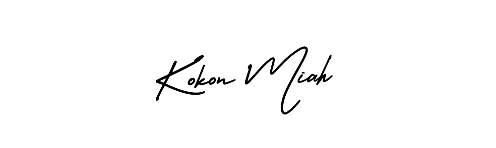 Kokon Miah stylish signature style. Best Handwritten Sign (AmerikaSignatureDemo-Regular) for my name. Handwritten Signature Collection Ideas for my name Kokon Miah. Kokon Miah signature style 3 images and pictures png