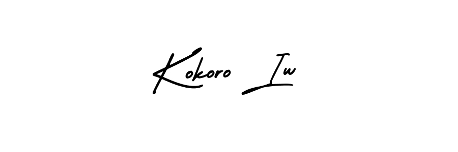 This is the best signature style for the Kokoro Iw name. Also you like these signature font (AmerikaSignatureDemo-Regular). Mix name signature. Kokoro Iw signature style 3 images and pictures png