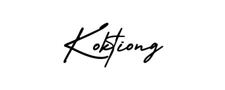 A stylish, flowing autograph style designed for name Koktiong using AmerikaSignatureDemo-Regular typography. Perfect for digital creative projects. Koktiong signature style 3 images and pictures png