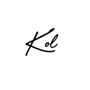 Design your own signature with our free online signature maker. With this signature software, you can create a handwritten (AmerikaSignatureDemo-Regular) signature for name Kol. Kol signature style 3 images and pictures png