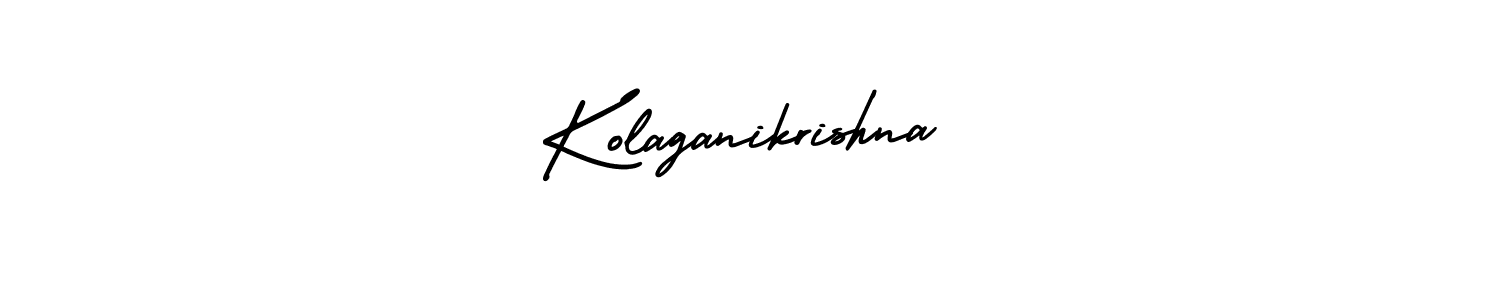 AmerikaSignatureDemo-Regular is a professional signature style that is perfect for those who want to add a touch of class to their signature. It is also a great choice for those who want to make their signature more unique. Get Kolaganikrishna name to fancy signature for free. Kolaganikrishna signature style 3 images and pictures png