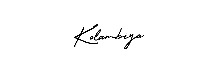 Kolambiya stylish signature style. Best Handwritten Sign (AmerikaSignatureDemo-Regular) for my name. Handwritten Signature Collection Ideas for my name Kolambiya. Kolambiya signature style 3 images and pictures png