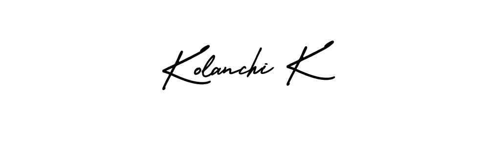 Kolanchi K stylish signature style. Best Handwritten Sign (AmerikaSignatureDemo-Regular) for my name. Handwritten Signature Collection Ideas for my name Kolanchi K. Kolanchi K signature style 3 images and pictures png