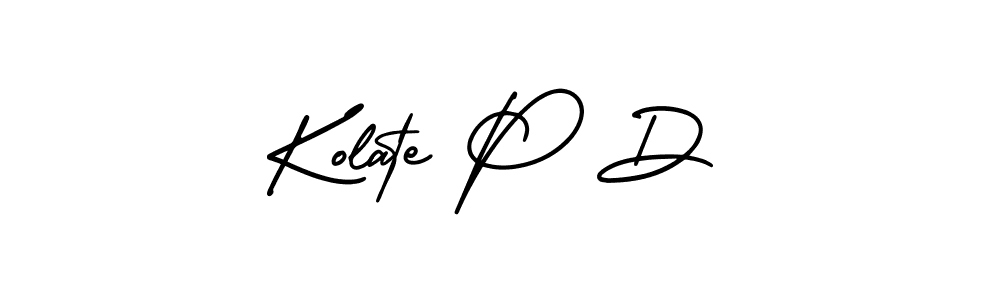 Use a signature maker to create a handwritten signature online. With this signature software, you can design (AmerikaSignatureDemo-Regular) your own signature for name Kolate P D. Kolate P D signature style 3 images and pictures png