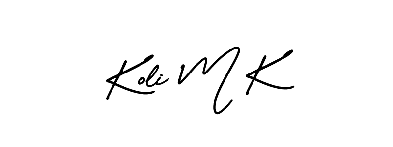 Make a beautiful signature design for name Koli M K. With this signature (AmerikaSignatureDemo-Regular) style, you can create a handwritten signature for free. Koli M K signature style 3 images and pictures png