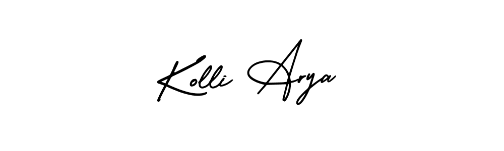 How to make Kolli Arya signature? AmerikaSignatureDemo-Regular is a professional autograph style. Create handwritten signature for Kolli Arya name. Kolli Arya signature style 3 images and pictures png