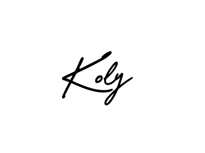 How to make Koly name signature. Use AmerikaSignatureDemo-Regular style for creating short signs online. This is the latest handwritten sign. Koly signature style 3 images and pictures png
