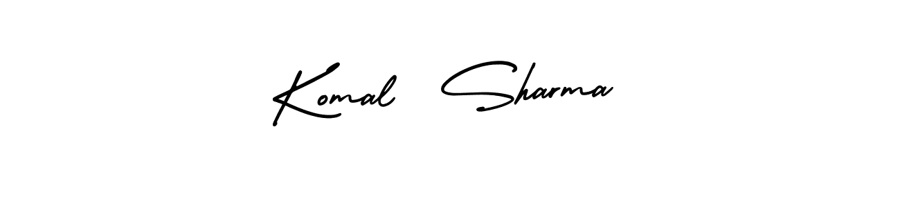 You should practise on your own different ways (AmerikaSignatureDemo-Regular) to write your name (Komal  Sharma) in signature. don't let someone else do it for you. Komal  Sharma signature style 3 images and pictures png