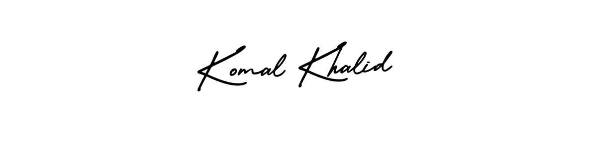 How to make Komal Khalid name signature. Use AmerikaSignatureDemo-Regular style for creating short signs online. This is the latest handwritten sign. Komal Khalid signature style 3 images and pictures png