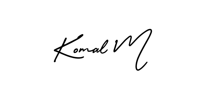 Design your own signature with our free online signature maker. With this signature software, you can create a handwritten (AmerikaSignatureDemo-Regular) signature for name Komal M. Komal M signature style 3 images and pictures png