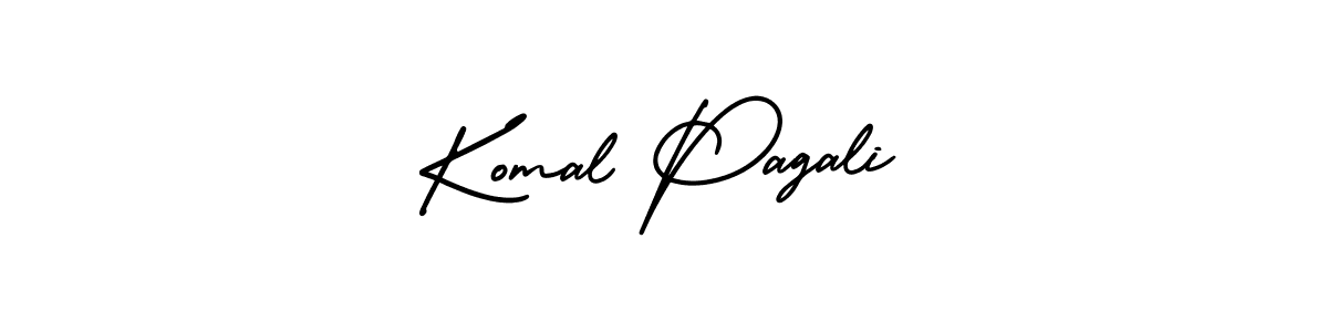 The best way (AmerikaSignatureDemo-Regular) to make a short signature is to pick only two or three words in your name. The name Komal Pagali include a total of six letters. For converting this name. Komal Pagali signature style 3 images and pictures png