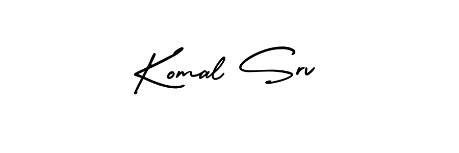 How to make Komal Srv name signature. Use AmerikaSignatureDemo-Regular style for creating short signs online. This is the latest handwritten sign. Komal Srv signature style 3 images and pictures png